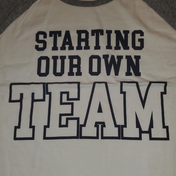 NWT CARTER'S STARTING OUR OWN TEAM tee grey & white Large NEW - Picture 2 of 8